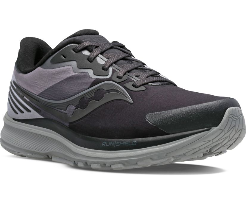 Black / Grey Women's Saucony Ride 14 Runshield Running Shoes | 1579-MOQWV