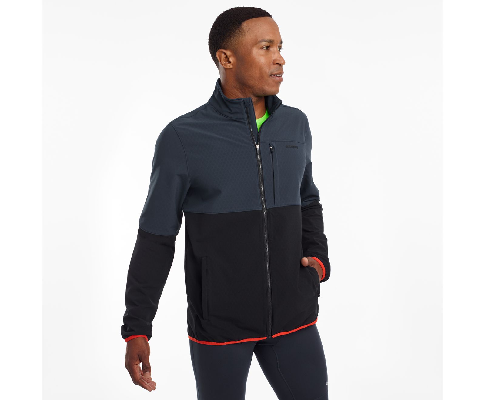 Black Men\'s Saucony Bluster Jackets | 7693-ZLPBU