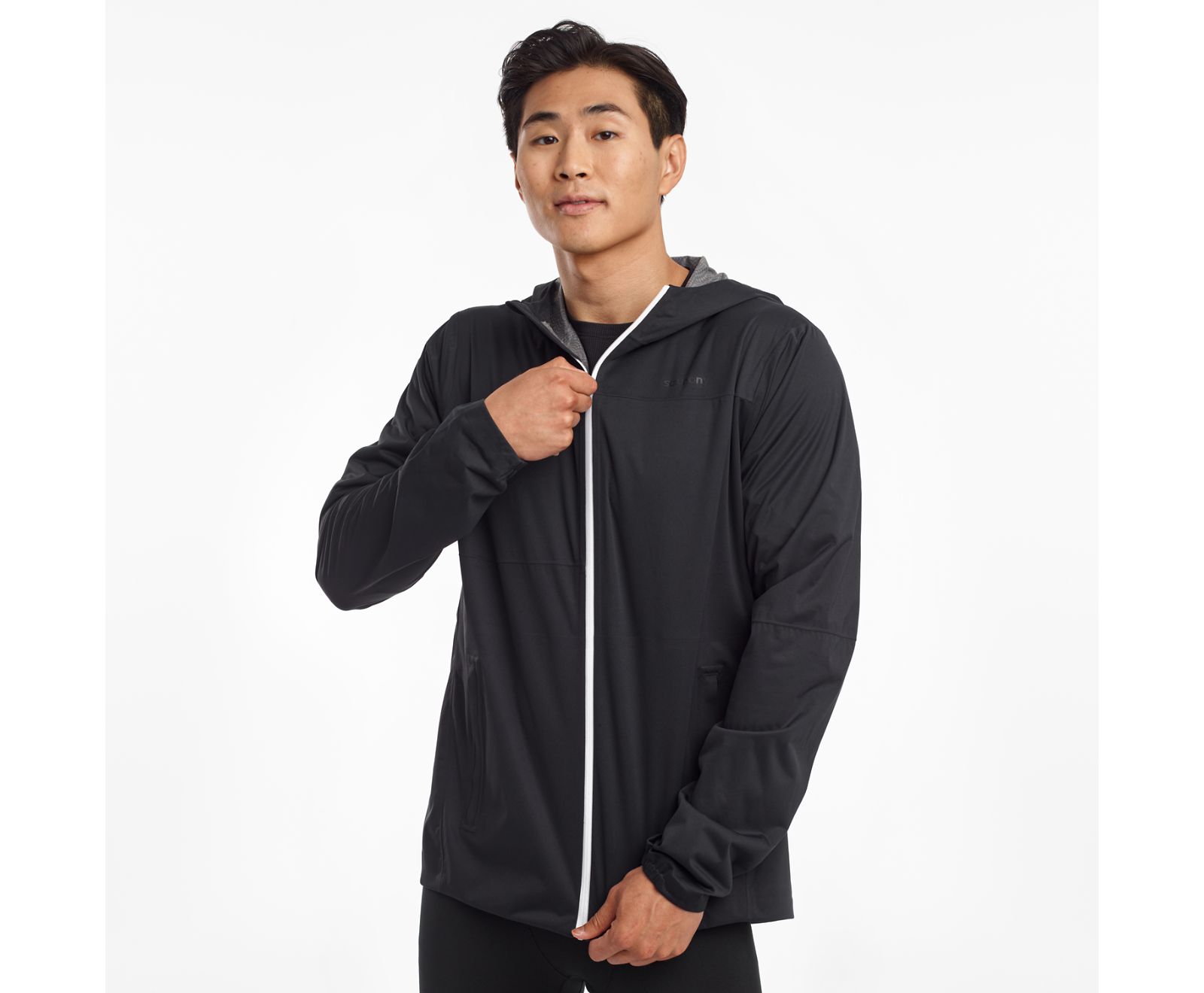 Black Men\'s Saucony Drizzle 2.0 Jackets | 3729-NLEPO