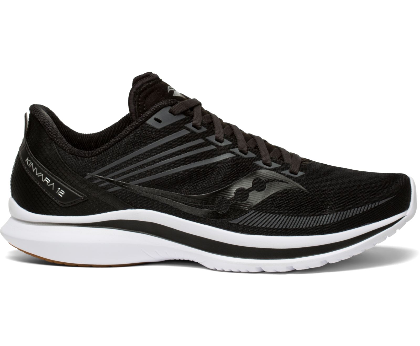 Black Men\'s Saucony Kinvara 12 Running Shoes | 5136-BWSHL