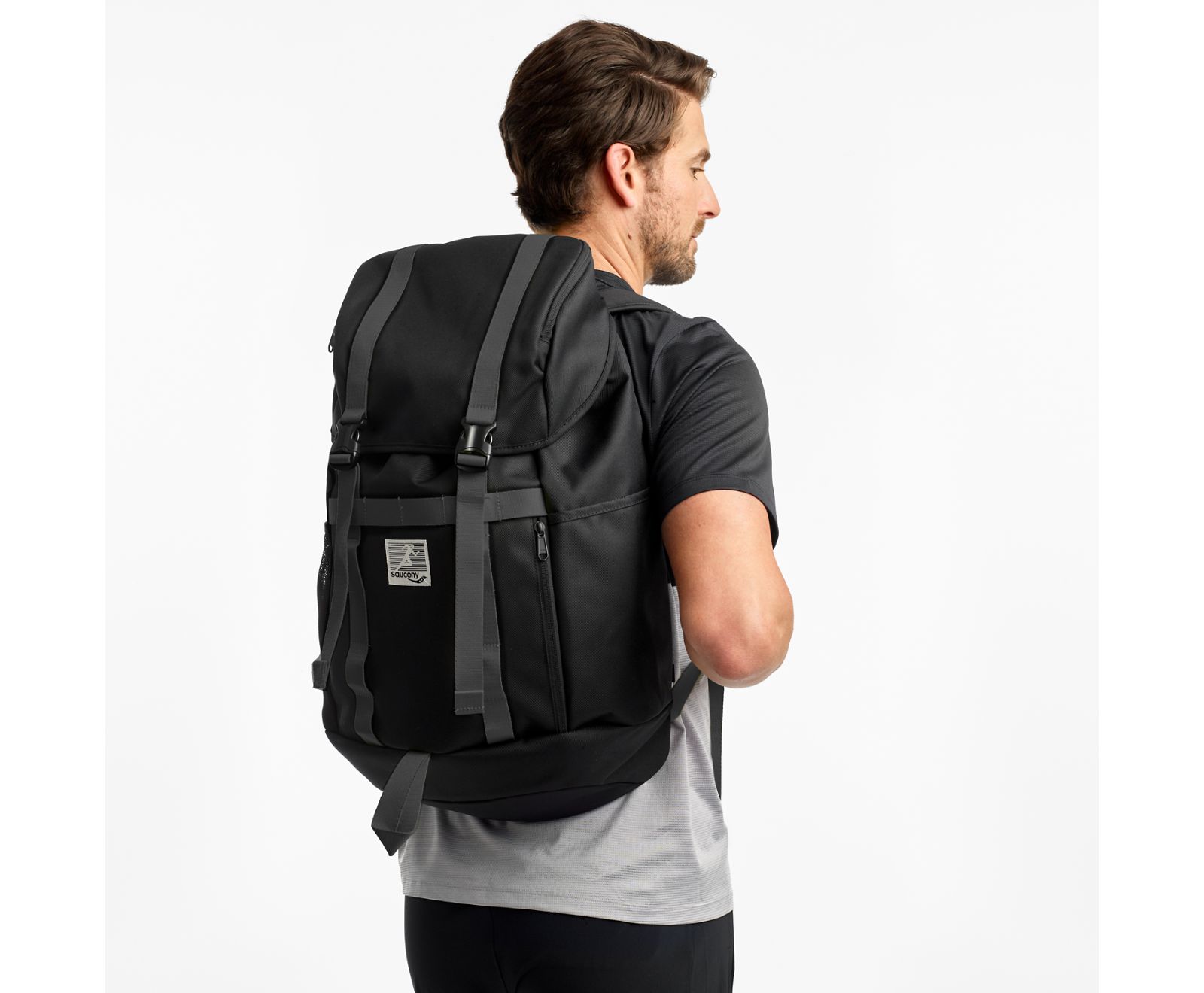 Black Men\'s Saucony Overhaul Backpacks | 0571-LDXYJ