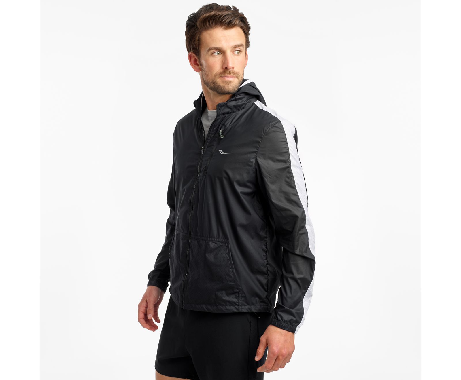 Black Men\'s Saucony Packaway Jackets | 2649-AEZXD