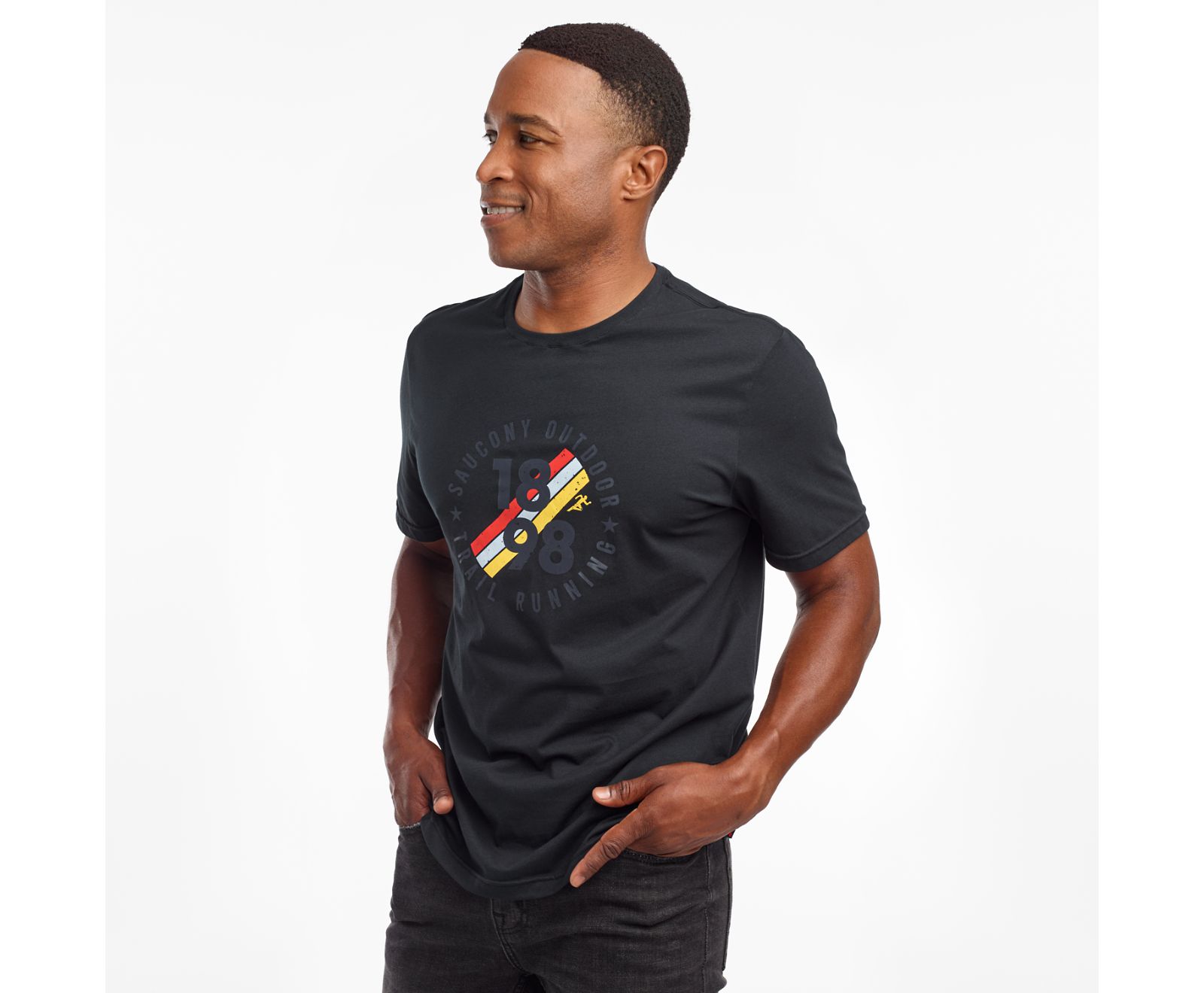 Black Men\'s Saucony Rested Short Sleeve Shirts | 7480-ZXHUB