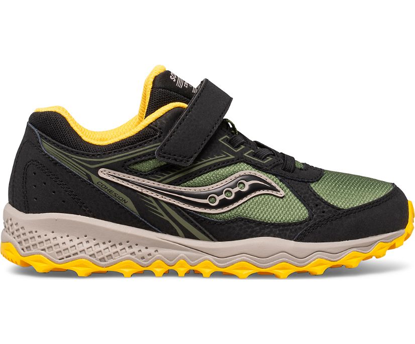 Black / Olive / Yellow Kids' Saucony Cohesion 14 A/C Sneakers | 0153-XGERO