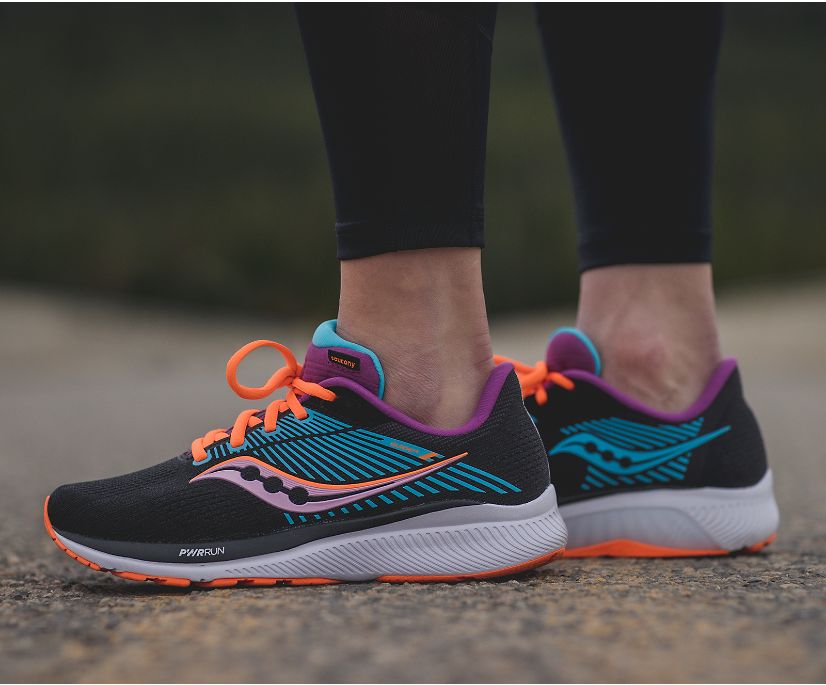 Black / Orange Women's Saucony Guide 14 Running Shoes | 1967-KQYLS