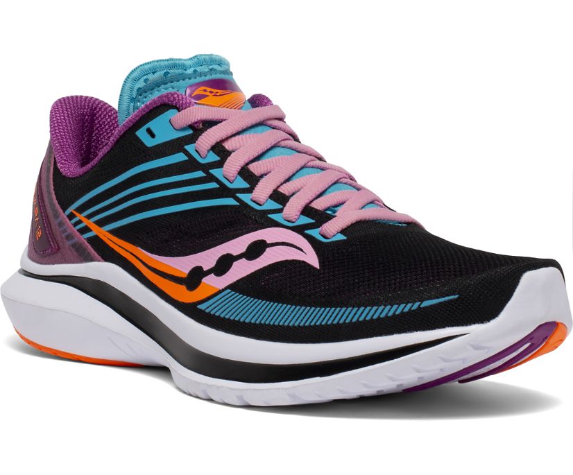 Black / Purple / Orange Women's Saucony Kinvara 12 Running Shoes | 6139-JPZML