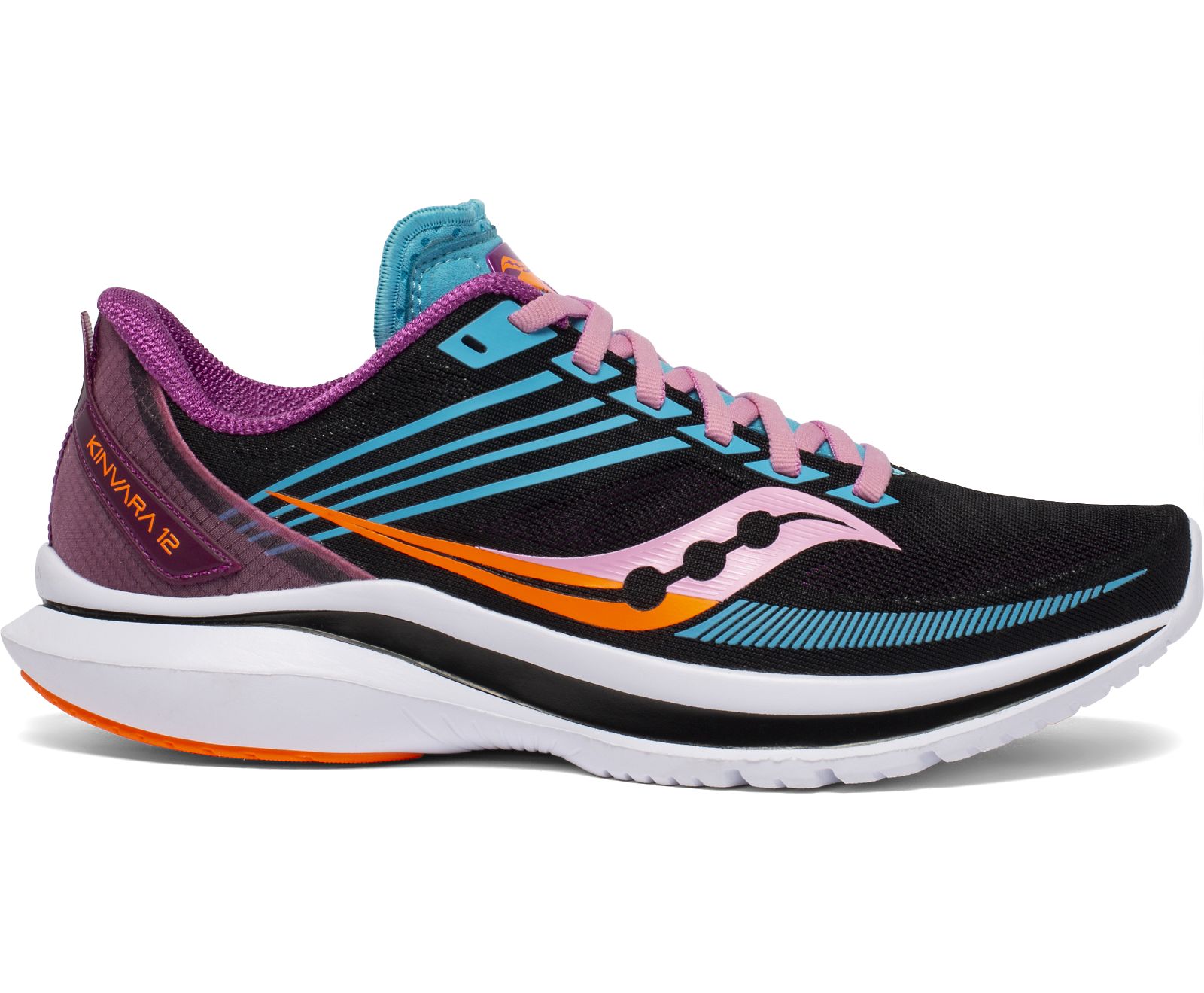 Black / Purple / Orange Women\'s Saucony Kinvara 12 Running Shoes | 6139-JPZML