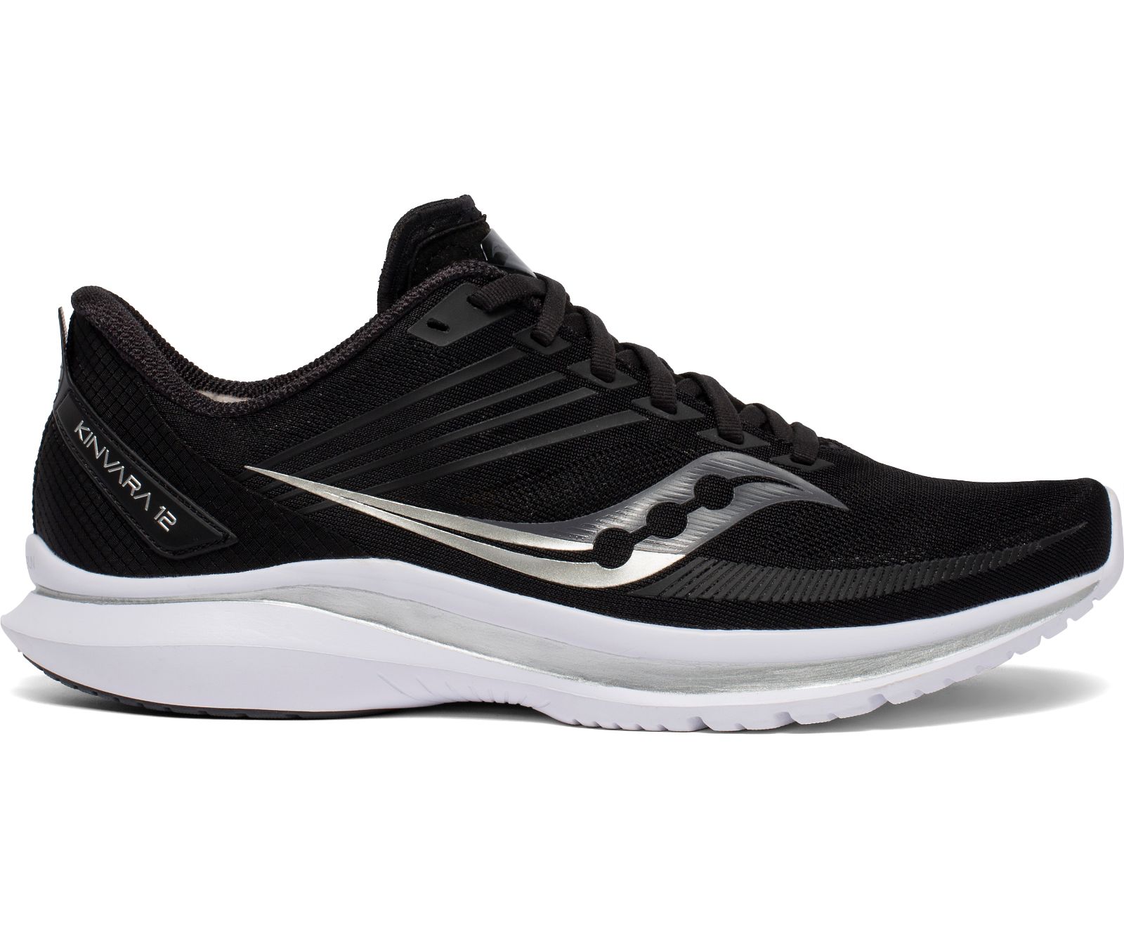 Black / Silver Men\'s Saucony Kinvara 12 Running Shoes | 8794-QYXVH