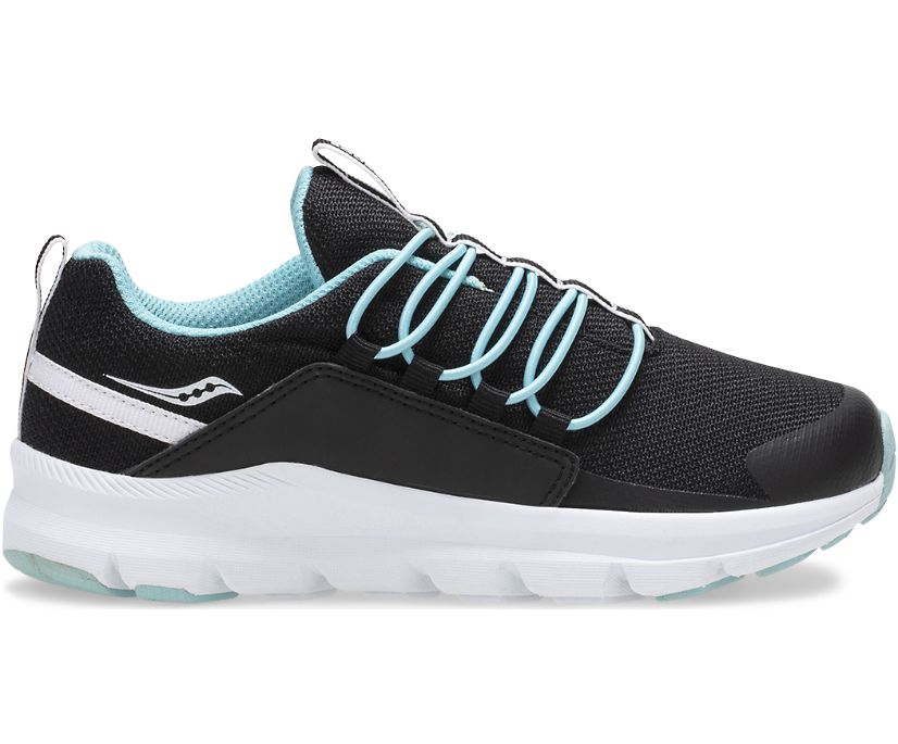 Black / Turquoise Kids' Saucony Stretch & Go Sneakers | 3796-AZTLS