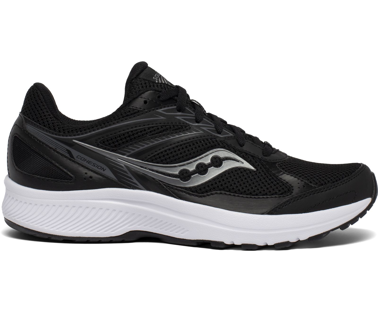 Black / White Men\'s Saucony Cohesion 14 Running Shoes | 9725-OIEFC