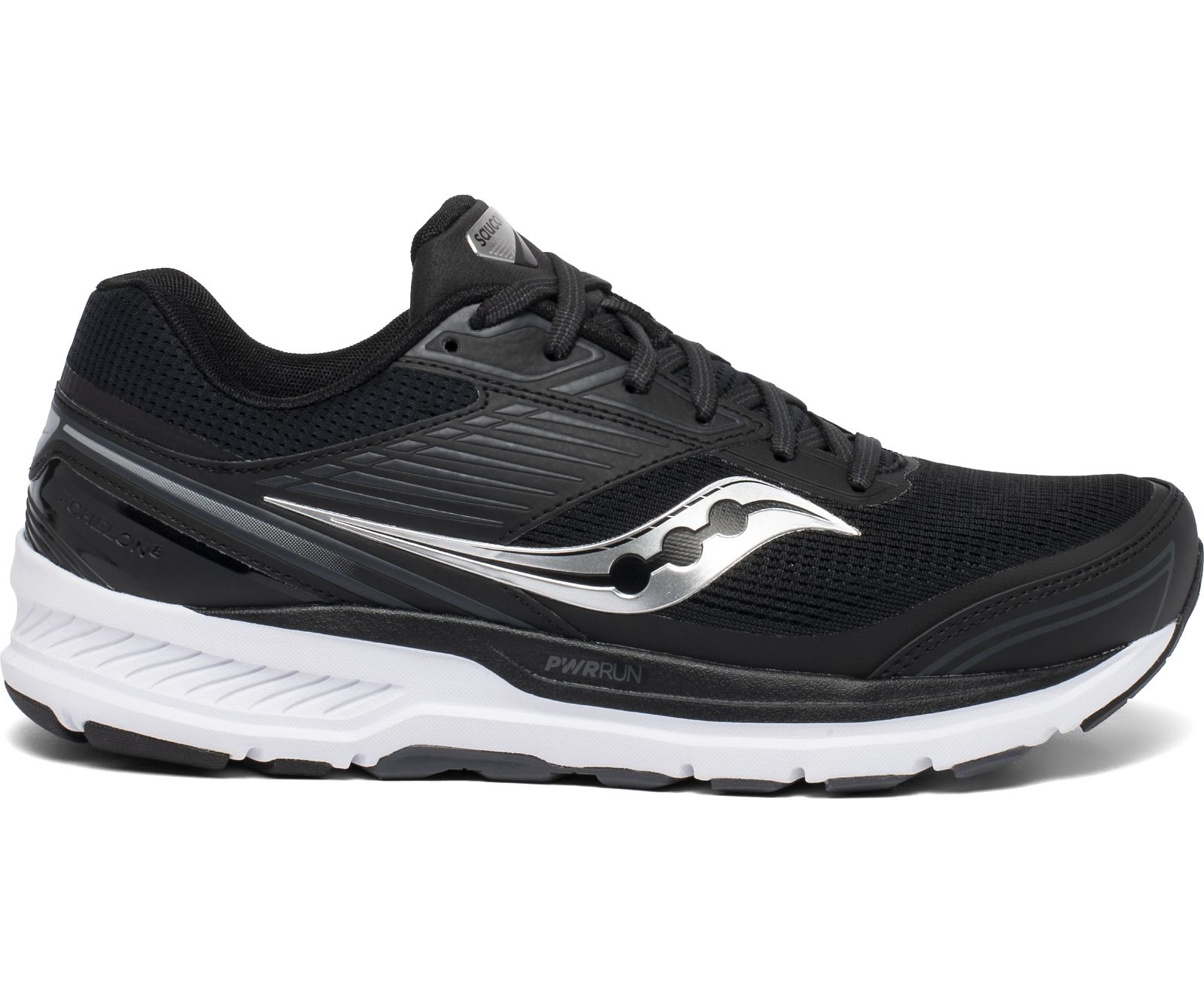 Black / White Men\'s Saucony Echelon 8 Running Shoes | 4032-HQXKP