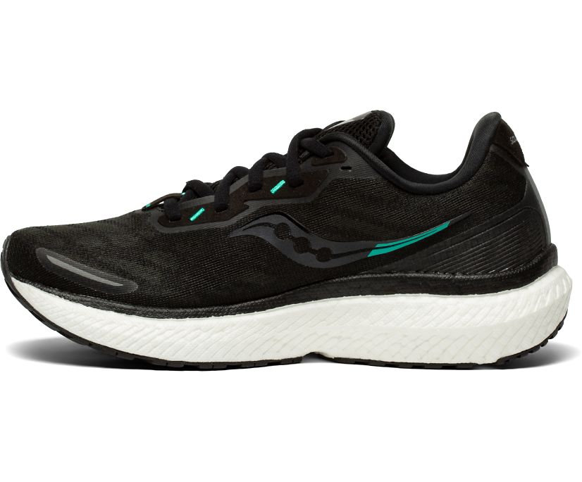 Black / White Women's Saucony Triumph 19 Wide Running Shoes | 4637-PJUWV