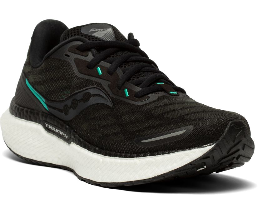 Black / White Women's Saucony Triumph 19 Wide Running Shoes | 4637-PJUWV