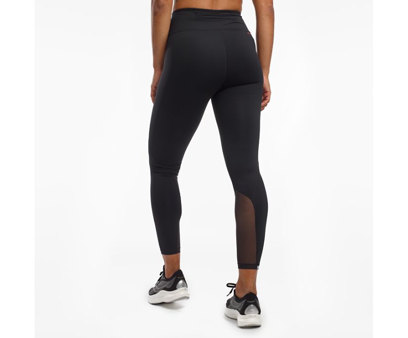 Black Women's Saucony Fortify High Rise 7/8 Pants | 6192-AZOLC