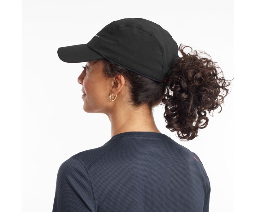 Black Women's Saucony Outpace Hats | 4521-PLZQM