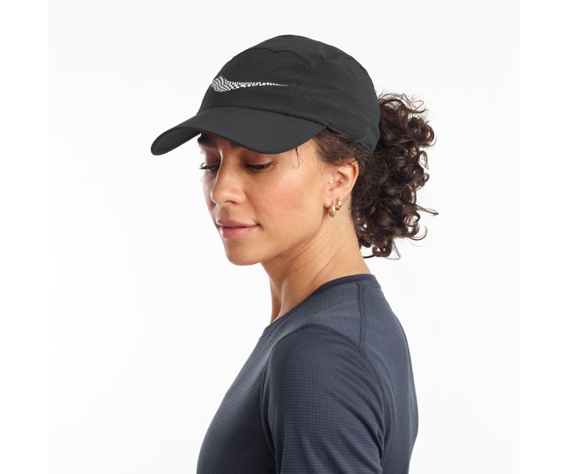 Black Women's Saucony Outpace Hats | 4521-PLZQM