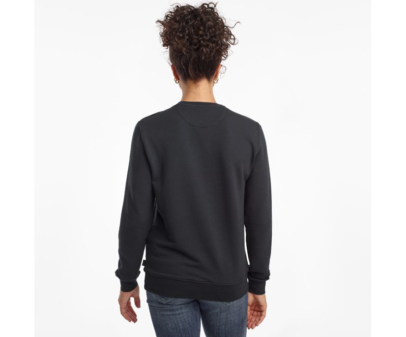 Black Women's Saucony Rested Crewneck Shirts | 5461-LDSBJ