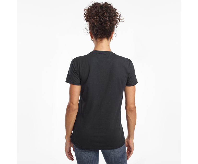 Black Women's Saucony Rested Short Sleeve Shirts | 1308-QCLUM