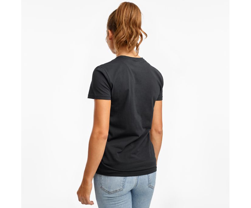 Black Women's Saucony Rested Short Sleeve Shirts | 5847-UYNZX