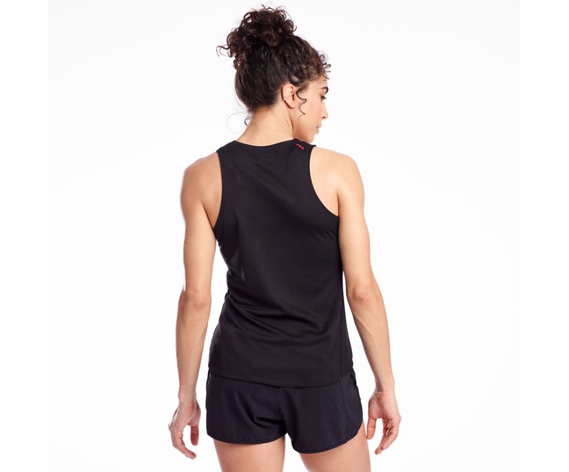 Black Women's Saucony Stopwatch Singlet Tanks | 9742-EAFOC