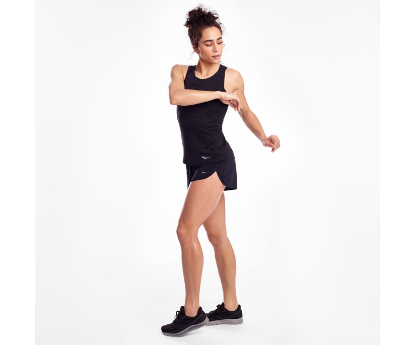 Black Women's Saucony Stopwatch Singlet Tanks | 9742-EAFOC