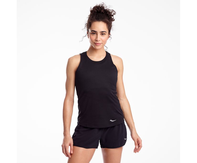 Black Women\'s Saucony Stopwatch Singlet Tanks | 9742-EAFOC