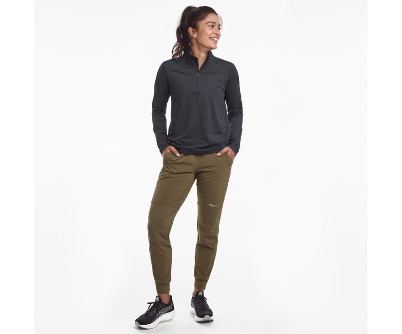 Black Women's Saucony Sunday 1/4 Zip Jackets | 2186-MJZLY