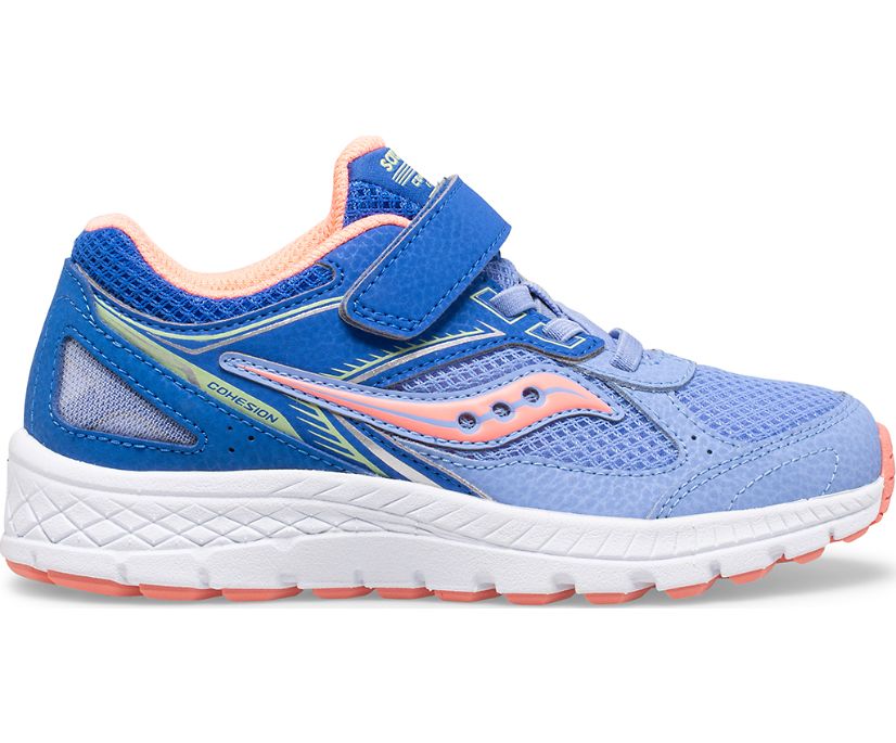 Blue / Coral Kids\' Saucony Cohesion 14 A/C Sneakers | 5168-NIJYR