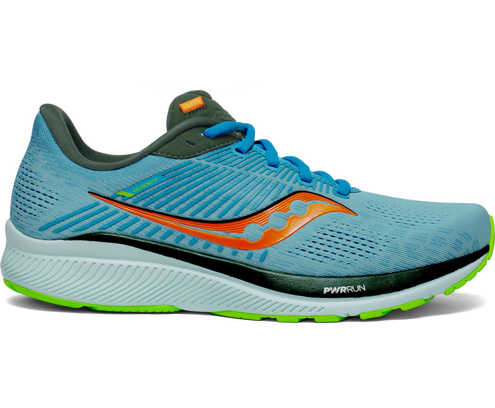 Blue / Green Men\'s Saucony Guide 14 Running Shoes | 4731-NIQZY