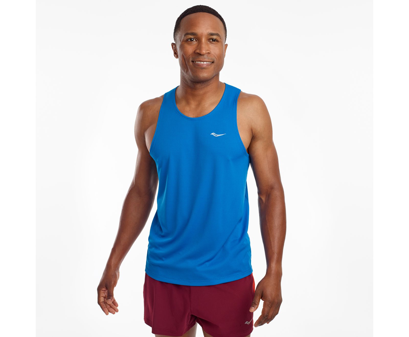 Blue Men\'s Saucony Stopwatch Singlet Tanks | 2357-XYJCU