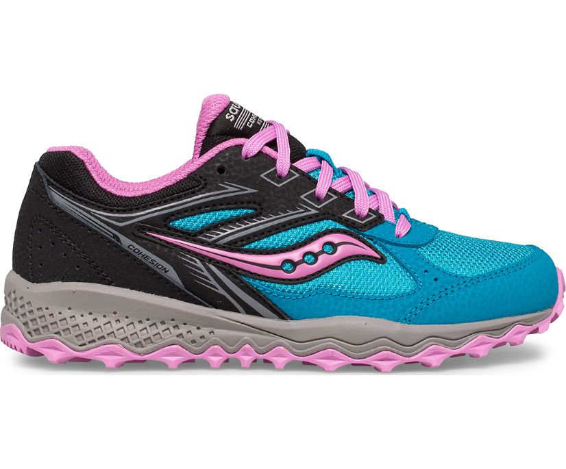 Blue / Pink / Black Kids\' Saucony Cohesion Tr14 Lace Sneakers | 2091-EICSO