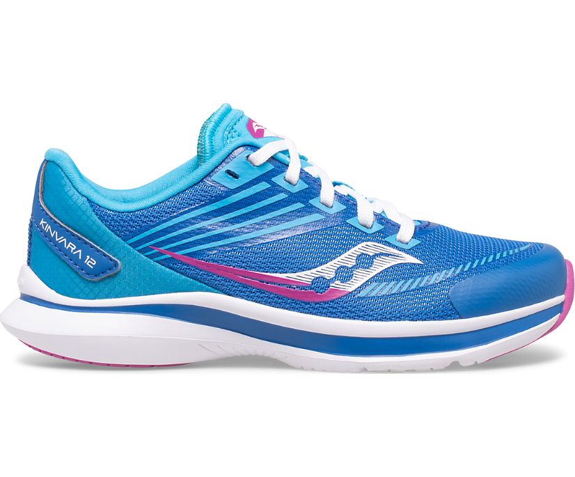 Blue / Pink Kids\' Saucony Kinvara 12 Sneakers | 2976-MPZEC