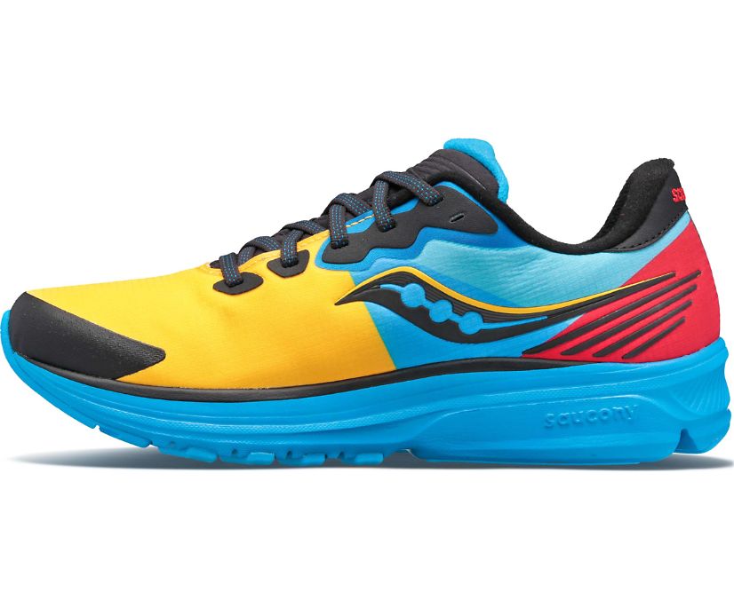 Blue / Red / Yellow Women's Saucony Ride 14 Runshield Running Shoes | 5932-DSMAH