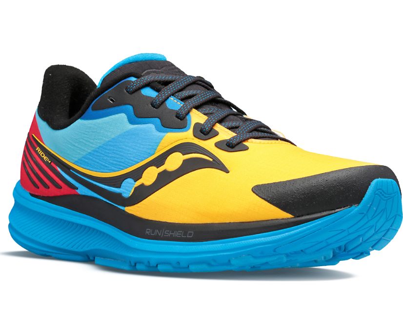 Blue / Red / Yellow Women's Saucony Ride 14 Runshield Running Shoes | 5932-DSMAH