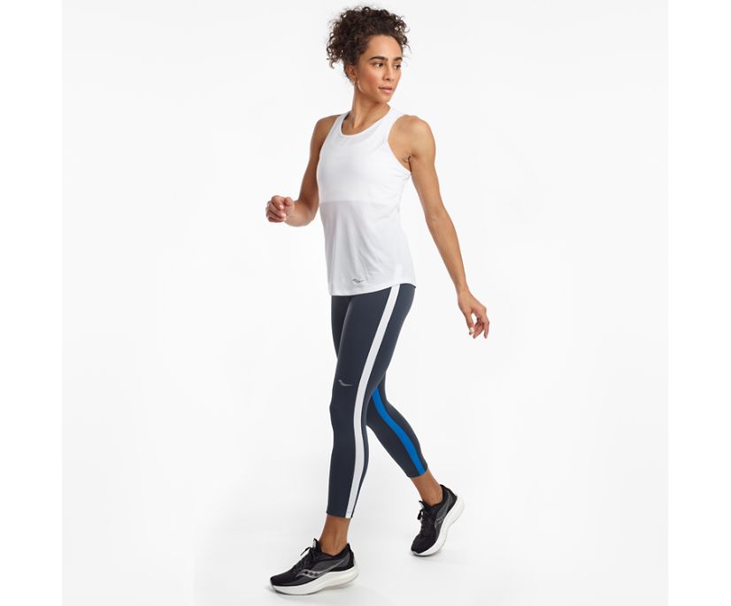 Blue Women's Saucony Fortify Crop Pants | 2830-UXDMY