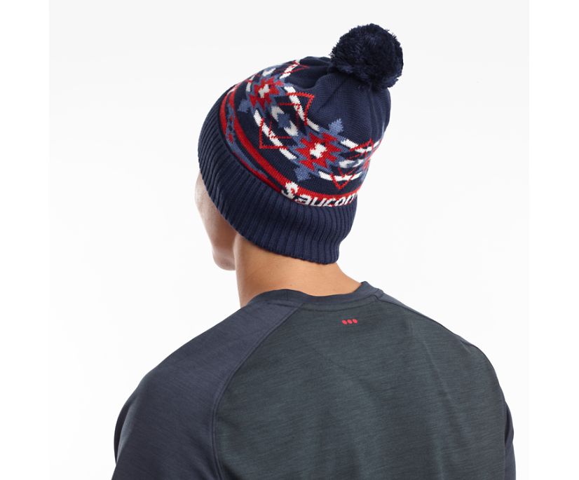 Blue Women's Saucony Rested Pom Beanies | 2148-LMDIP