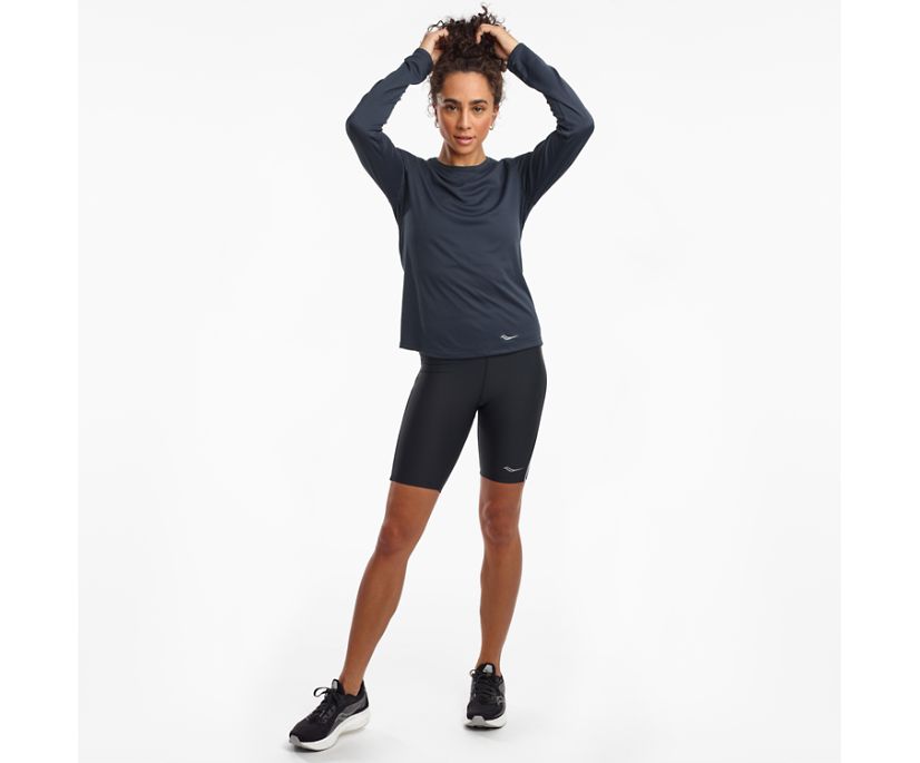 Blue Women's Saucony Stopwatch Long Sleeve Shirts | 0469-RAVXO