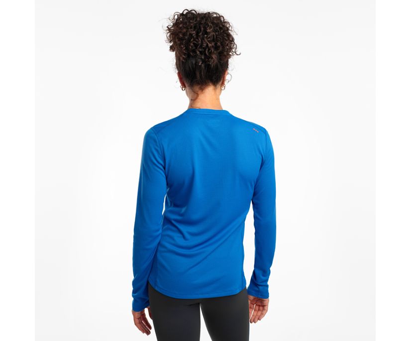 Blue Women's Saucony Stopwatch Long Sleeve Shirts | 5820-DYOIZ