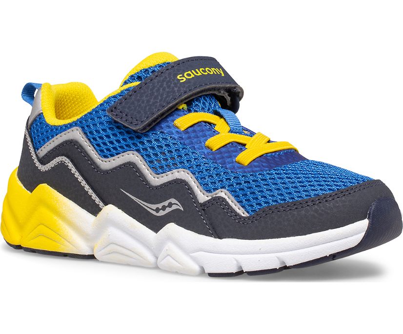 Blue / Yellow Kids' Saucony Flash A/C 2.0 Sneakers | 6095-JFBYX