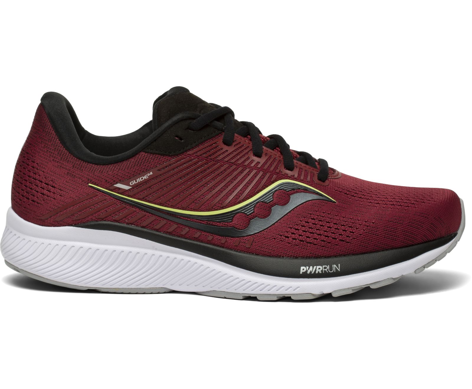 Burgundy / Black Men\'s Saucony Guide 14 Running Shoes | 5372-ZCQEG