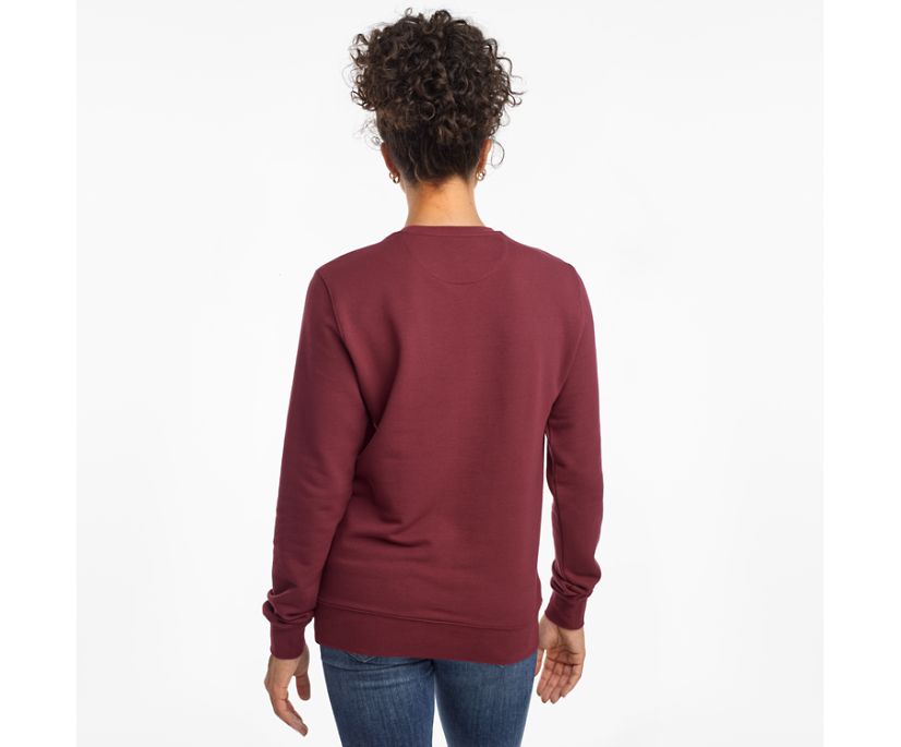 Burgundy Women's Saucony Rested Crewneck Shirts | 8540-OKCAV