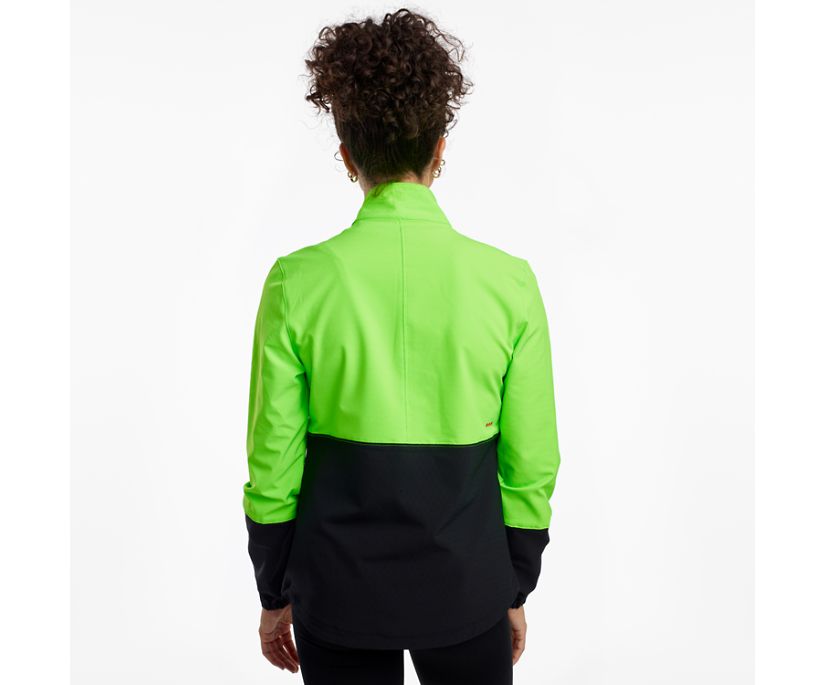 Green / Black Women's Saucony Bluster Jackets | 1579-WGXNR