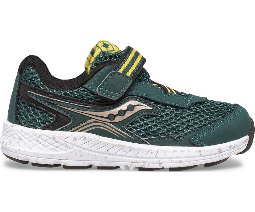 Green / Gold / Black Kids' Saucony Ride 10 Jr. Sneakers | 3826-ZEWTV