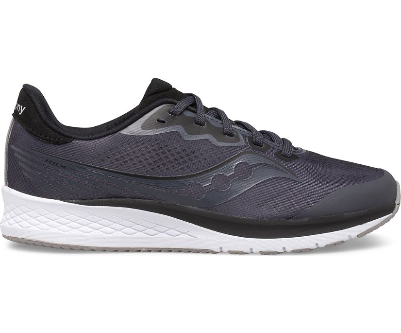 Grey / Black Kids' Saucony Ride 14 Sneakers | 2041-BZCUM