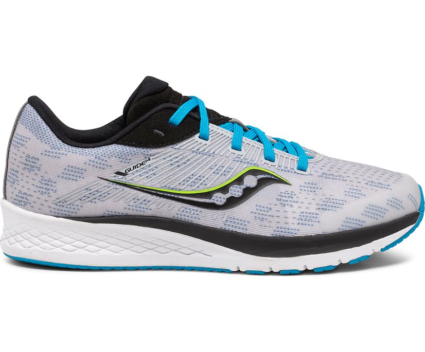 Grey / Blue / Black Kids' Saucony Guide 14 Sneakers | 6271-WTBYX