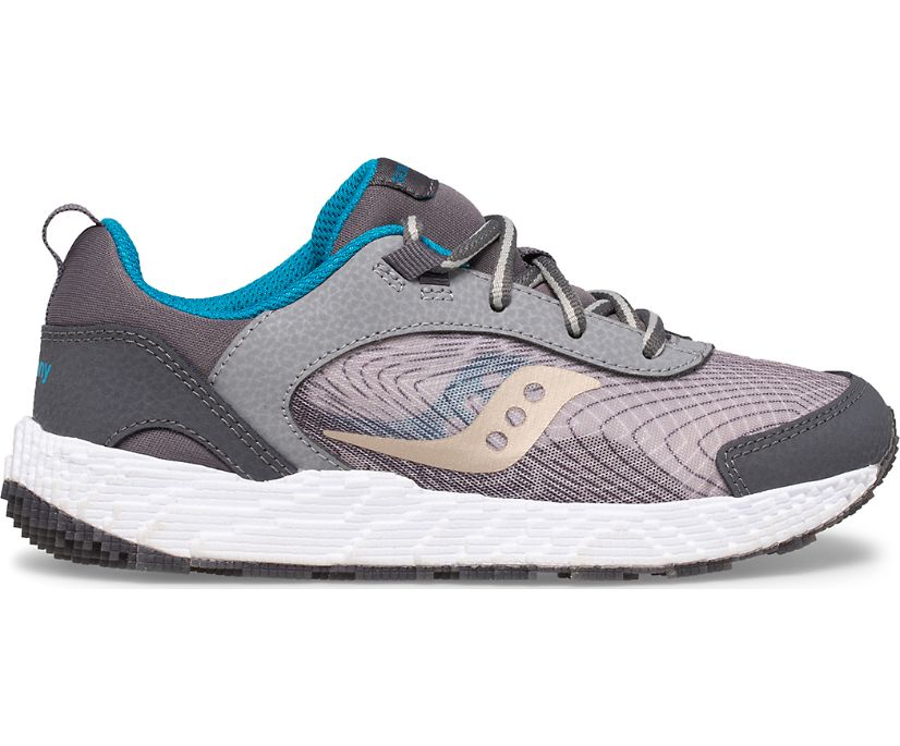 Grey / Blue / Gold Kids' Saucony Voxel 6000 Sneakers | 2705-WAQMT