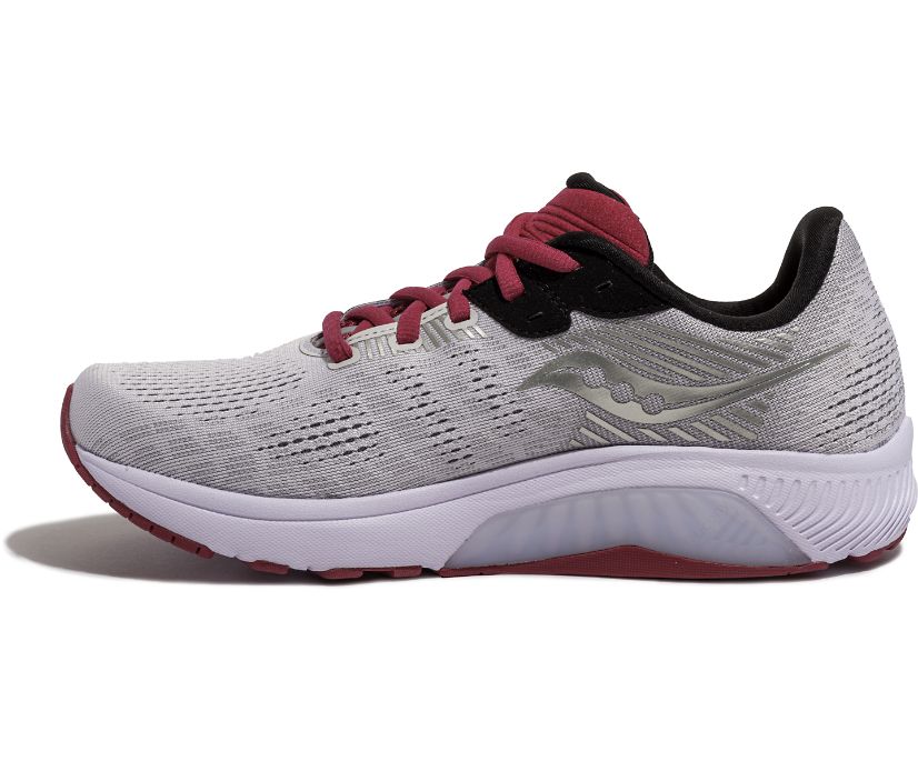 Grey / Burgundy Women's Saucony Guide 14 Running Shoes | 6728-RSDPK