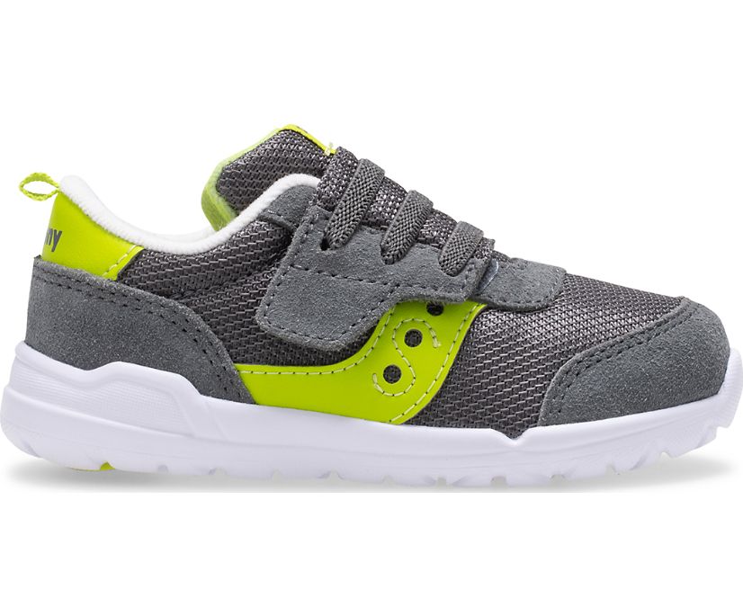 Grey / Green Kids' Saucony Jazz Riff Sneakers | 0359-LCEKW