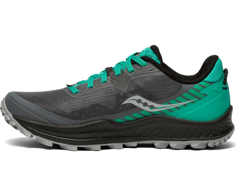 Grey / Light Turquoise Women's Saucony Peregrine 11 Trail Running Shoes | 0645-VHUSW