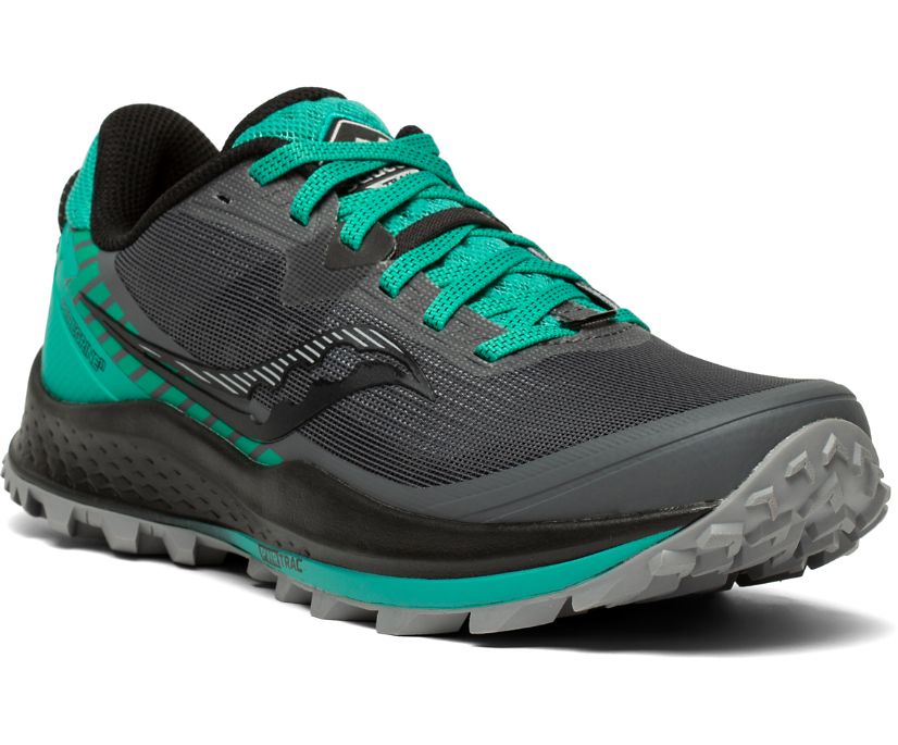 Grey / Light Turquoise Women's Saucony Peregrine 11 Trail Running Shoes | 0645-VHUSW